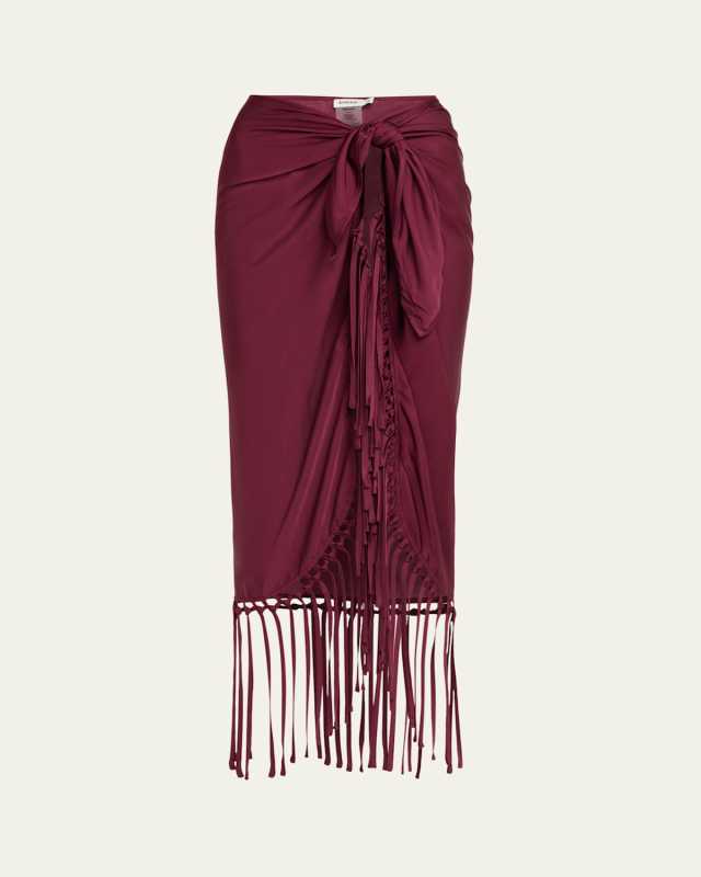 Elara Fringe-Trim Pareo Coverup